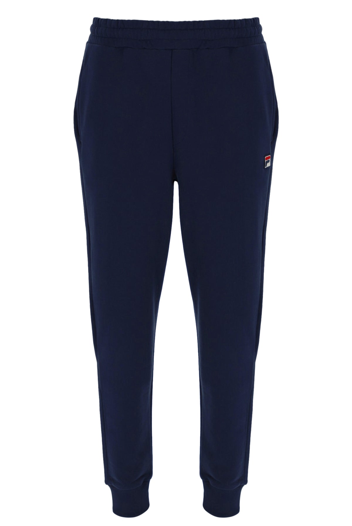 Displays the Navy 'Fila' branded Visconti Tipped Cuff Track Pant
