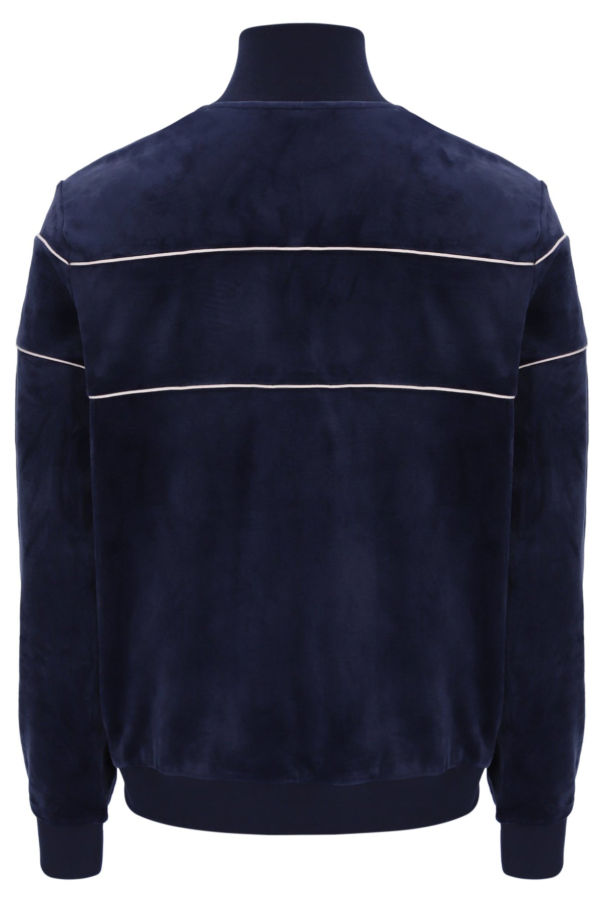 Displays the Navy 'Fila' branded Vittorio Velour Track Top