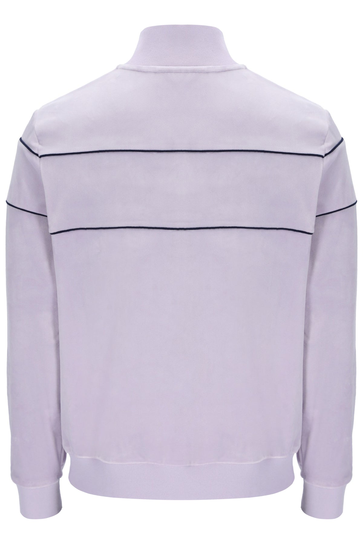 Displays the Misty Lilac 'FILA' branded Vittorio Velour Track Top