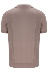 Walter Open Knit Pointelle Panel Polo