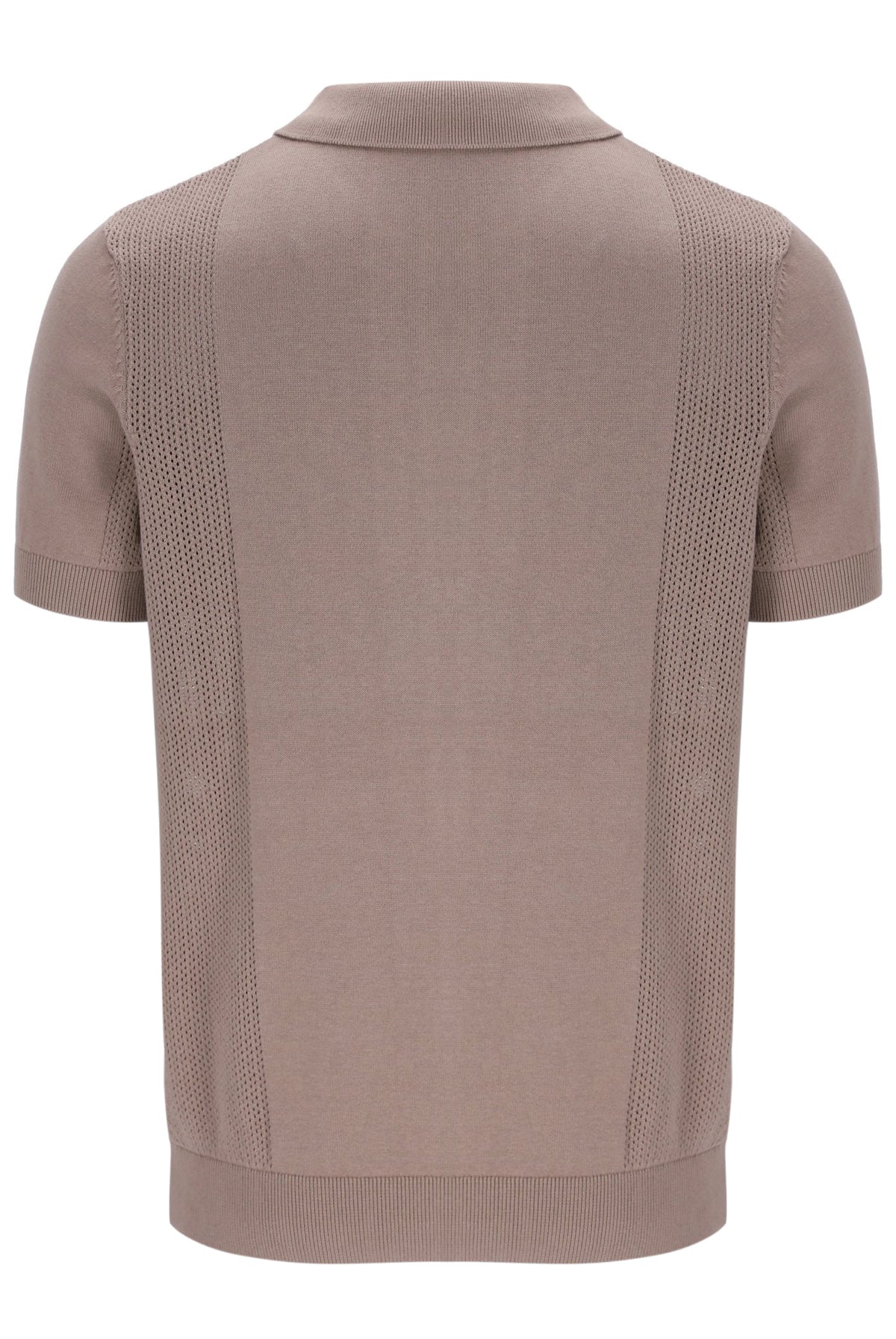 Walter Open Knit Pointelle Panel Polo