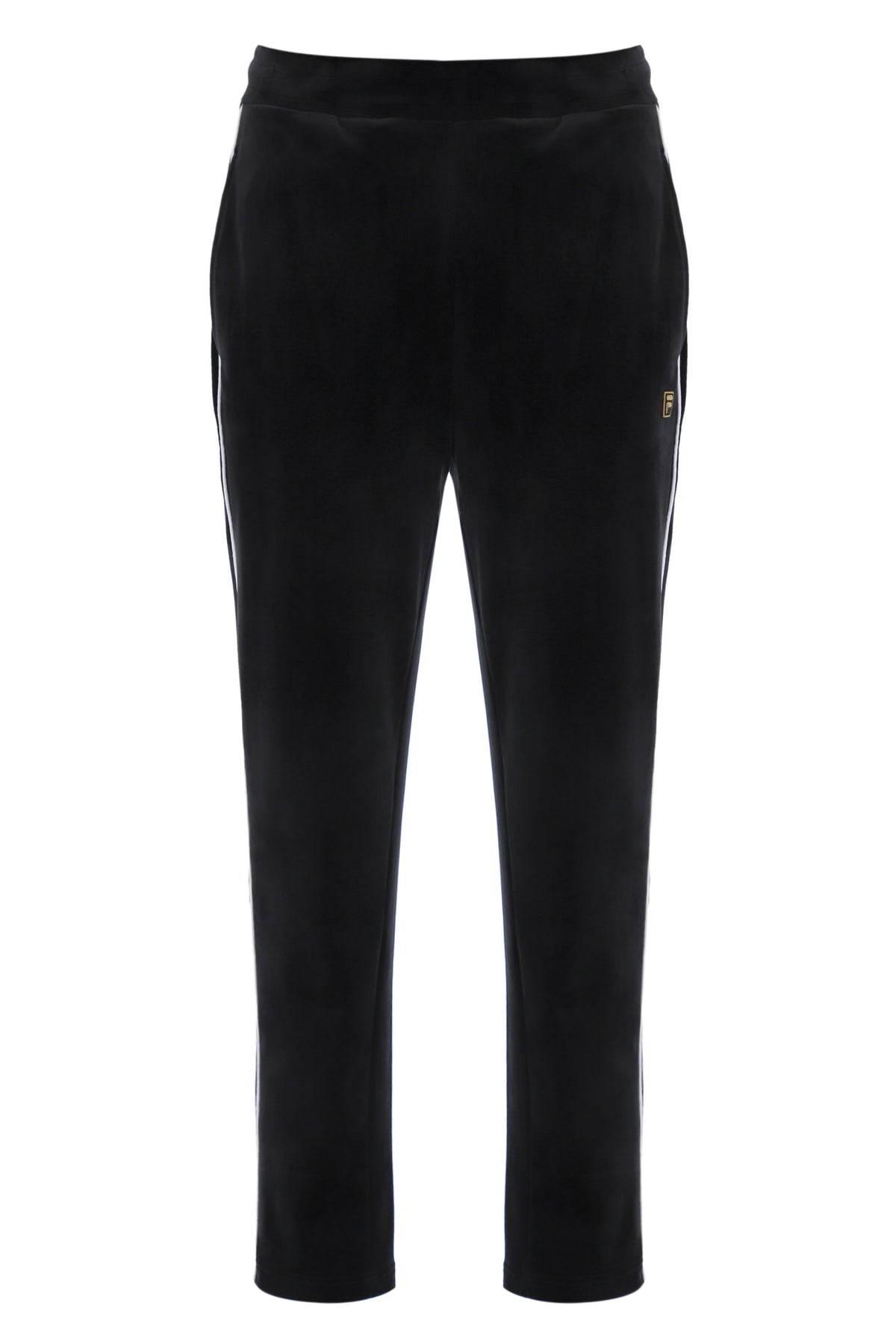 Black Wella Straight Leg Velour Pants