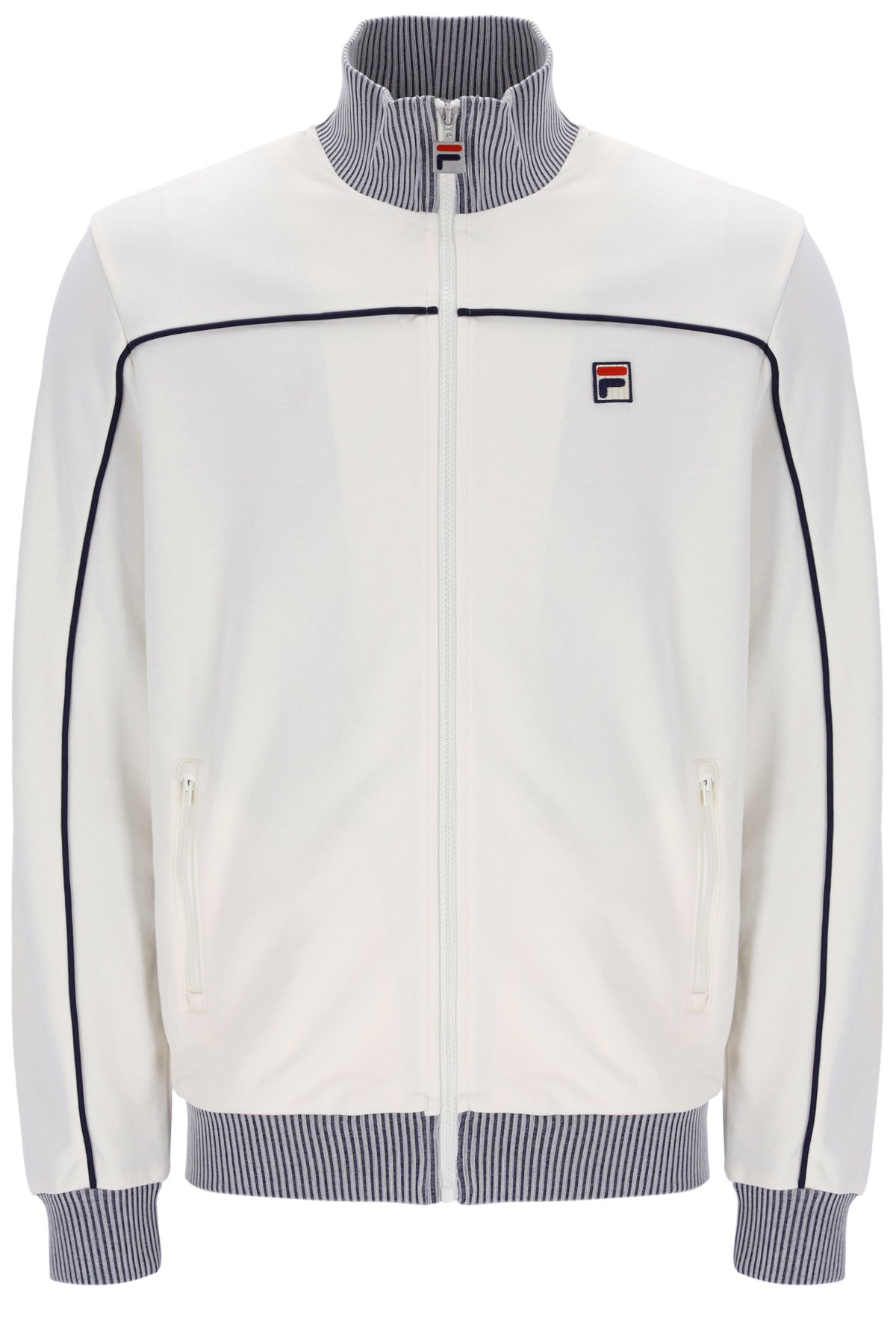 Displays the Gardenia 'FILA' branded Zayn Track Top
