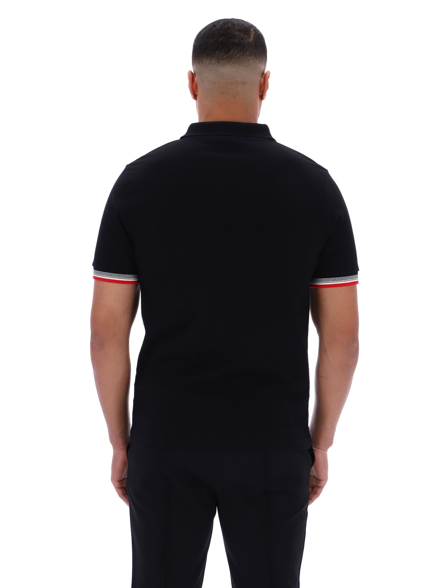 Black Zev Cuff Detail Polo – Fila UK
