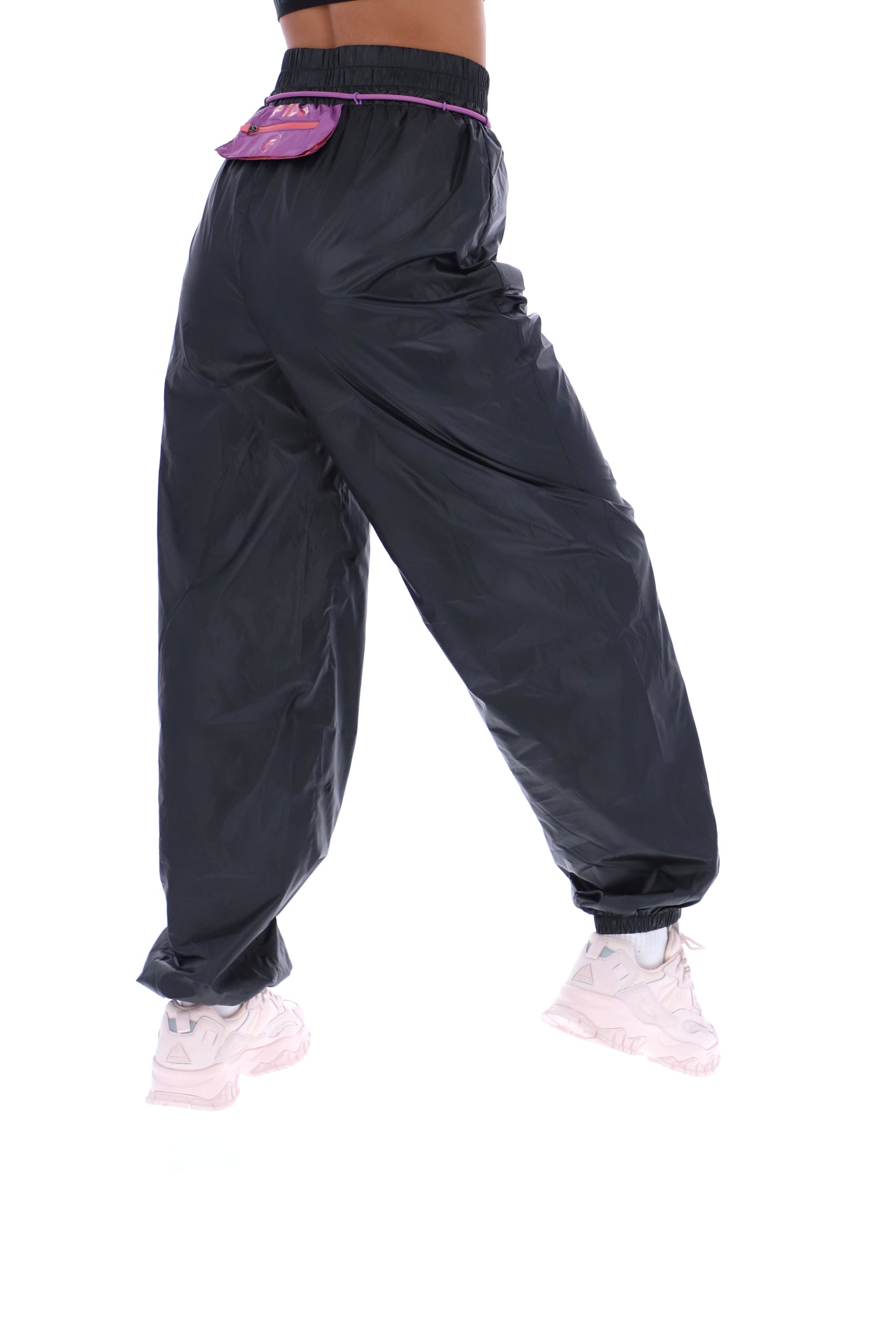 Male Solid Imported Ns Lycra parachute Lower/Trackpants -DnNsL/12/22/6,  Black