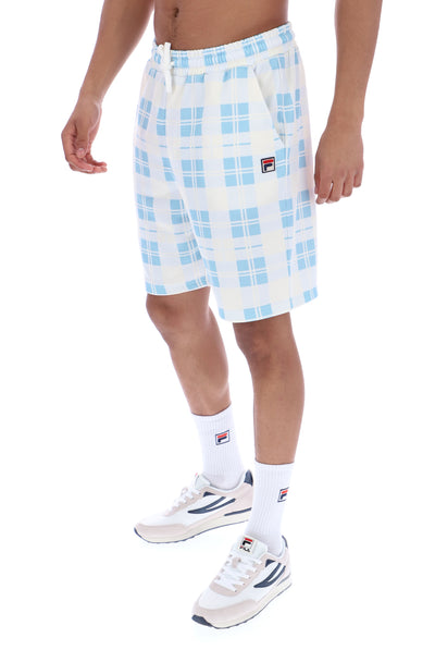Asher Digital Print Check Sweat Shorts