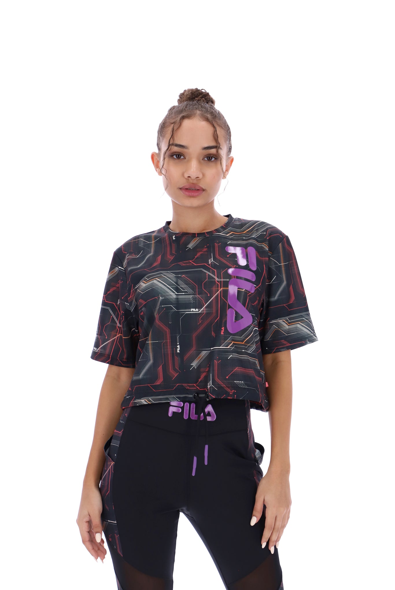 Black fila shirt womens best sale