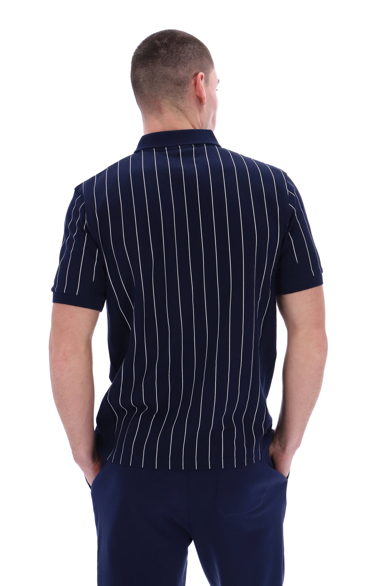 vertical striped polo t shirt