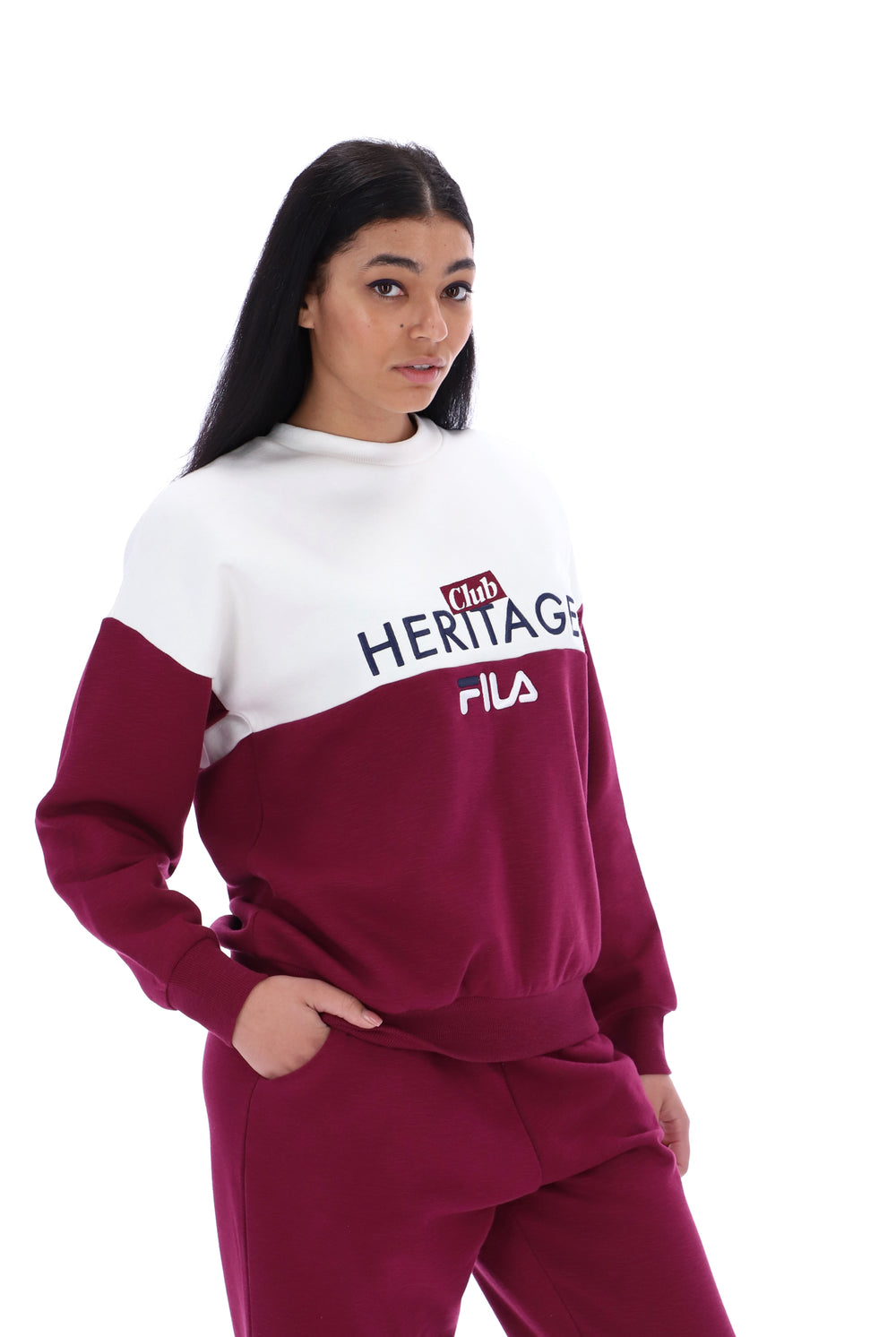 Marlowe Colour Block Oversized Crew Sweatshirt